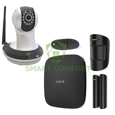 Комплект сигналізації Ajax StarterKit black + ip відеокамера