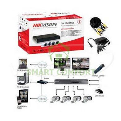 Комплект TurboHD відеоспостереження Hikvision DS-J142I / 7104HQHI-F1 / N