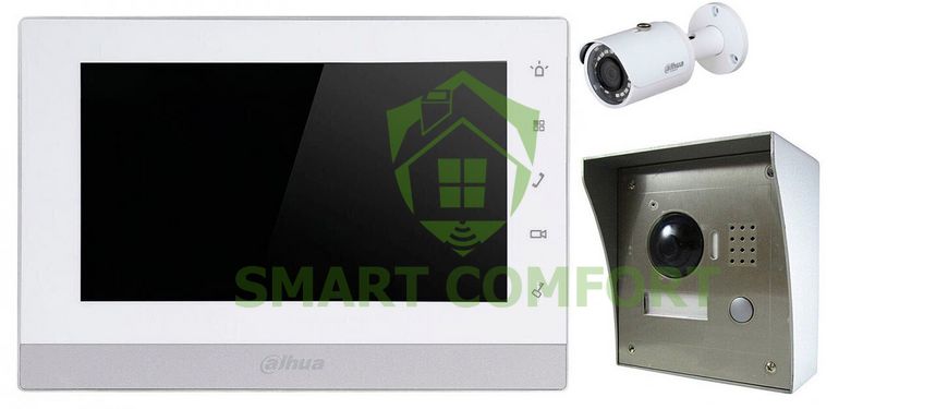 Комплект IP домофона Dahua DH-VTH1550CH + IP вызывная панель + 2 МП мини-камера