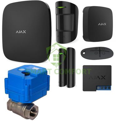 Розумна охоронна сигналізації Ajax. Електроклапан води - система Антипотоп (black)
