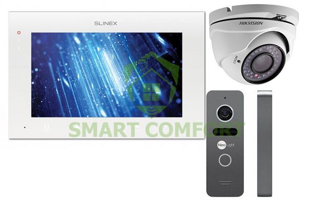 Комплект домофона Slinex SQ-07MT black + 1МП камера Hikvision