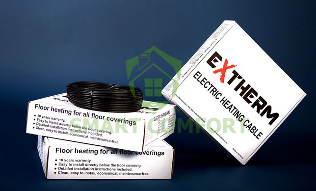 Тепла підлога кабель Extherm 10 м / 1 м² - 1,2 м² / 200 Вт