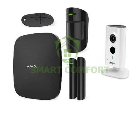 Комплект сигнализации Ajax StarterKit black + IP-видеокамера IPC-C15P