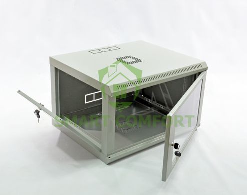 Шкаф 6U, 600х500х373 мм (Ш*Г*В), эконом, акриловое стекло, серый