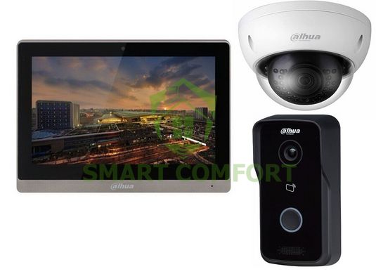 Комплект IP домофона Dahua DH-VTH1660CH + 2МП мини-камеры обзор 105°