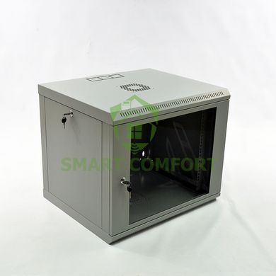 Шкаф 9U, 600х500х507 мм (Ш*Г*В), эконом, акриловое стекло, серый