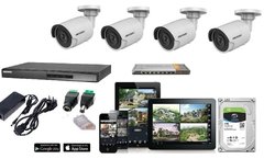 Комплект IP видеонаблюдения Hikvision - 4МП камеры 4 шт. + Жесткий диск 1Тб