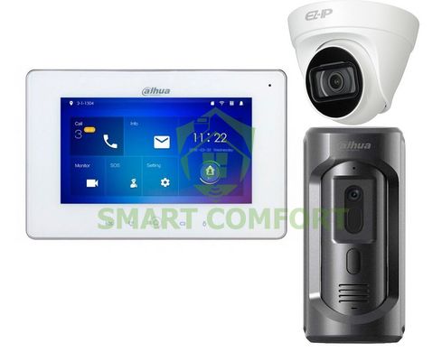 Комплект IP видеодомофона Dahua DH-VTH5241DW + 2МП камера