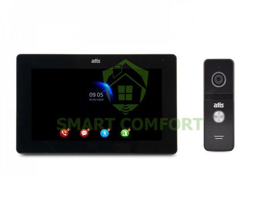 Комплект Wi-Fi відеодомофона 7" ATIS AD-770FHD/T-Black з підтримкою Tuya Smart + AT-400FHD Black